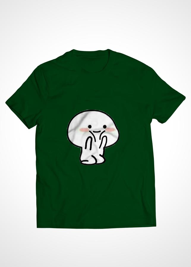 Áo thun cặp đôi Cotton màu xanh rêu in hình mẫu 31