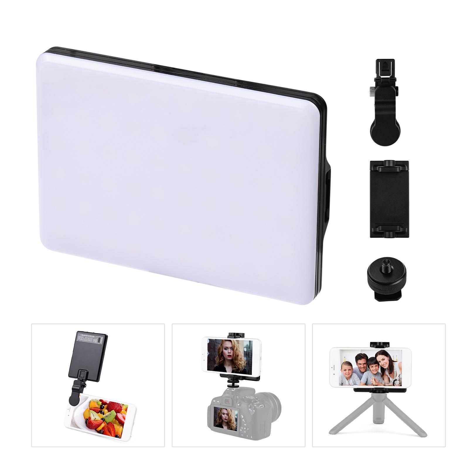 Đèn LED 3 trong 1 4W 3200K-5600K CRI95 3 màu có thể điều chỉnh độ sáng 10 cấp + giá đỡ, cáp sạc