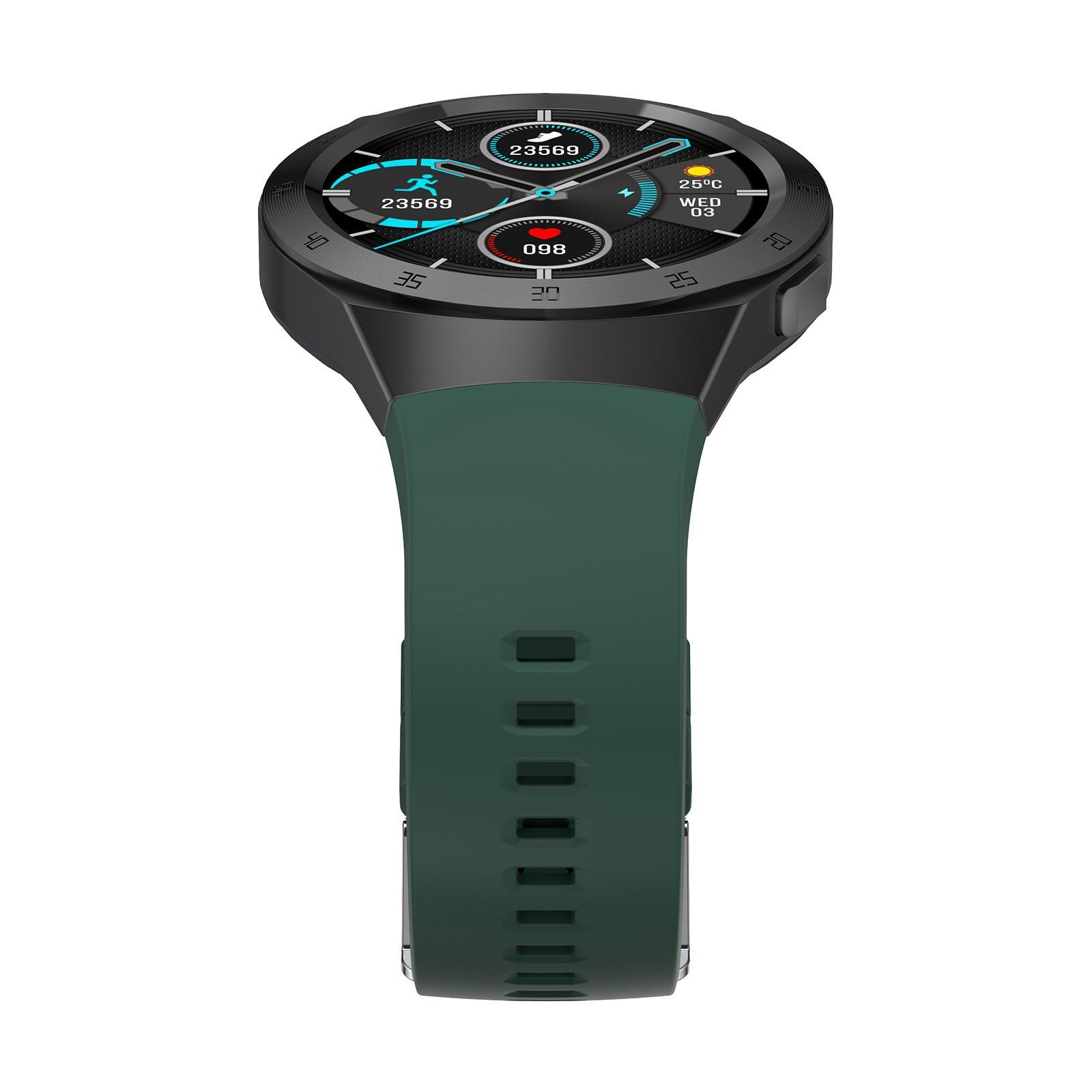 Round Sports 1.3IN Smartwatch IP68 Waterproof Bluetooth Call for Men Women Black