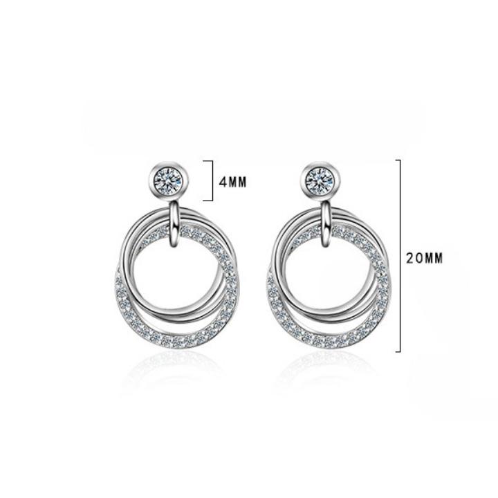 Bông tai vòng tròn nạm đá zircon BHBT386