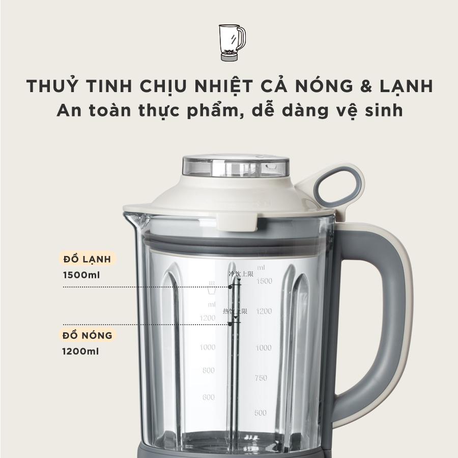 Máy Làm Sữa Hạt Bear PBJ-B10U5 TẶNG GIẮC Ổ CẮM 3 CHÂN THÀNH 2 CHÂN - Hàng Chính Hãng