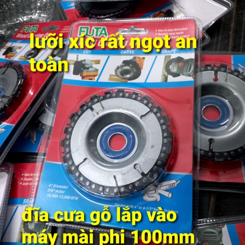 Lưỡi cưa xích lắp vào máy mài phi 100mm, lam sic tròn phi 100mm