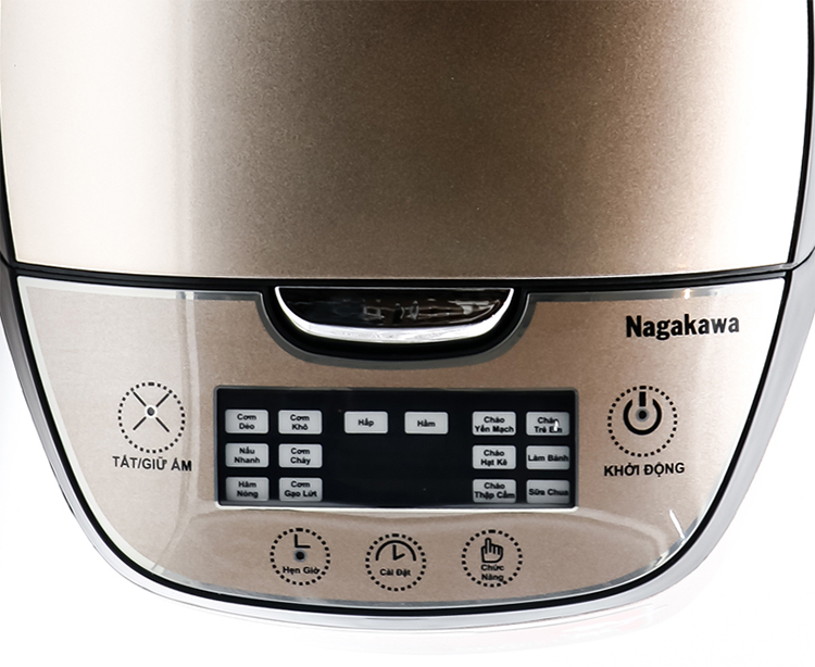 Nồi Cơm Điện Cao Tần Nagakawa NAG0102 (1.8L) - Nâu Đen - Hàng Chính Hãng