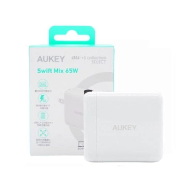Củ sạc nhanh 65W PD 3 cổng Aukey 65W PA-D9, hàng chính hãng