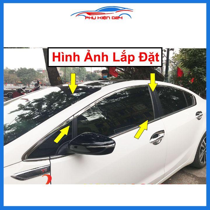 Bộ nẹp viền chân kính cong kính Kia K3, Cerato 2016-2018 Inox sáng bóng chuẩn form xe