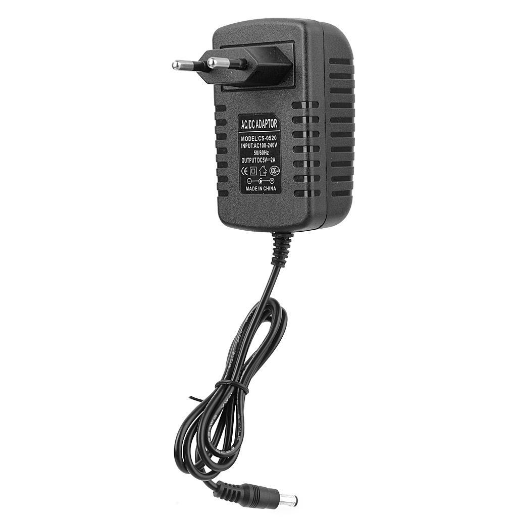 EU Plug AC 100-240V to DC 5V 2A Power Supply Charger Converter Adapter 5.5mm