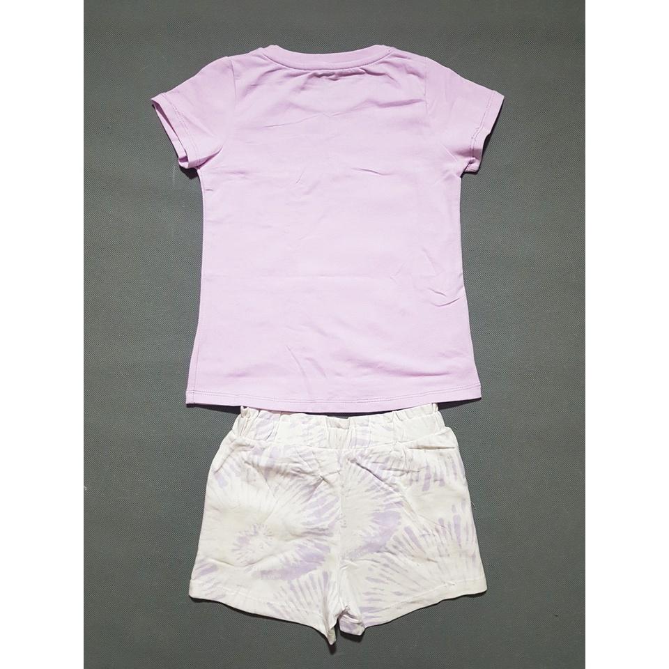 Bộ thun cotton 100% công chúa elsa tím cà ngọt ngào cho bé gái