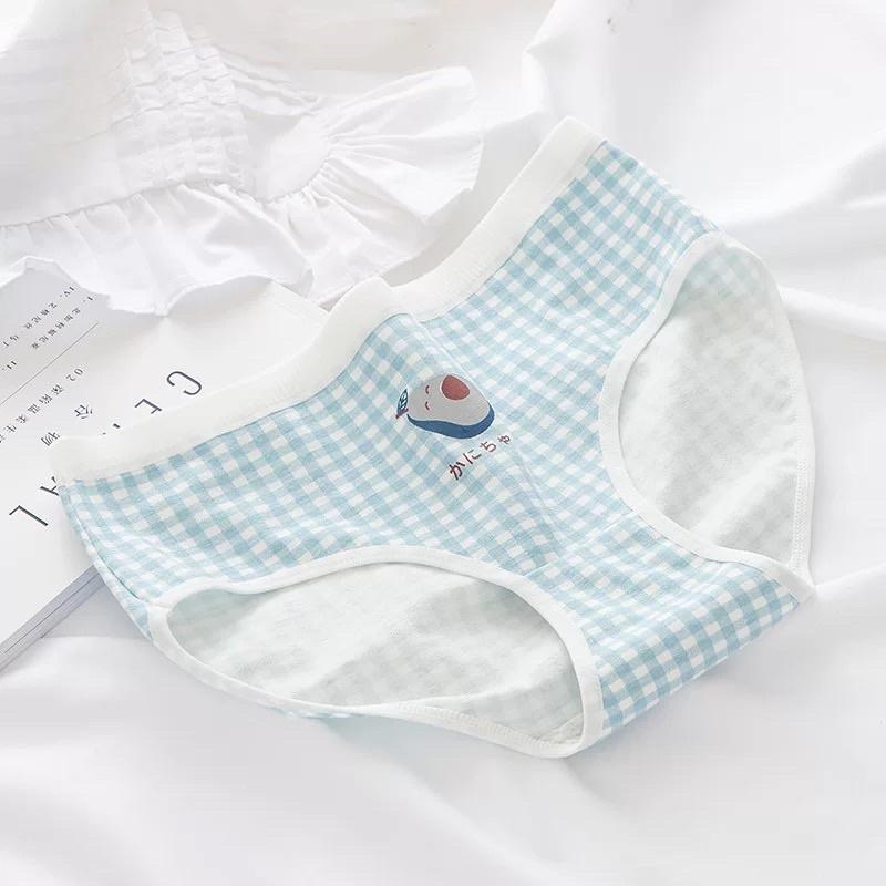 Quần Lót Nữ Cotton Kháng Khuẩn Nâng Mông Kẻ Caro Hoa Quả siêu kute QL03