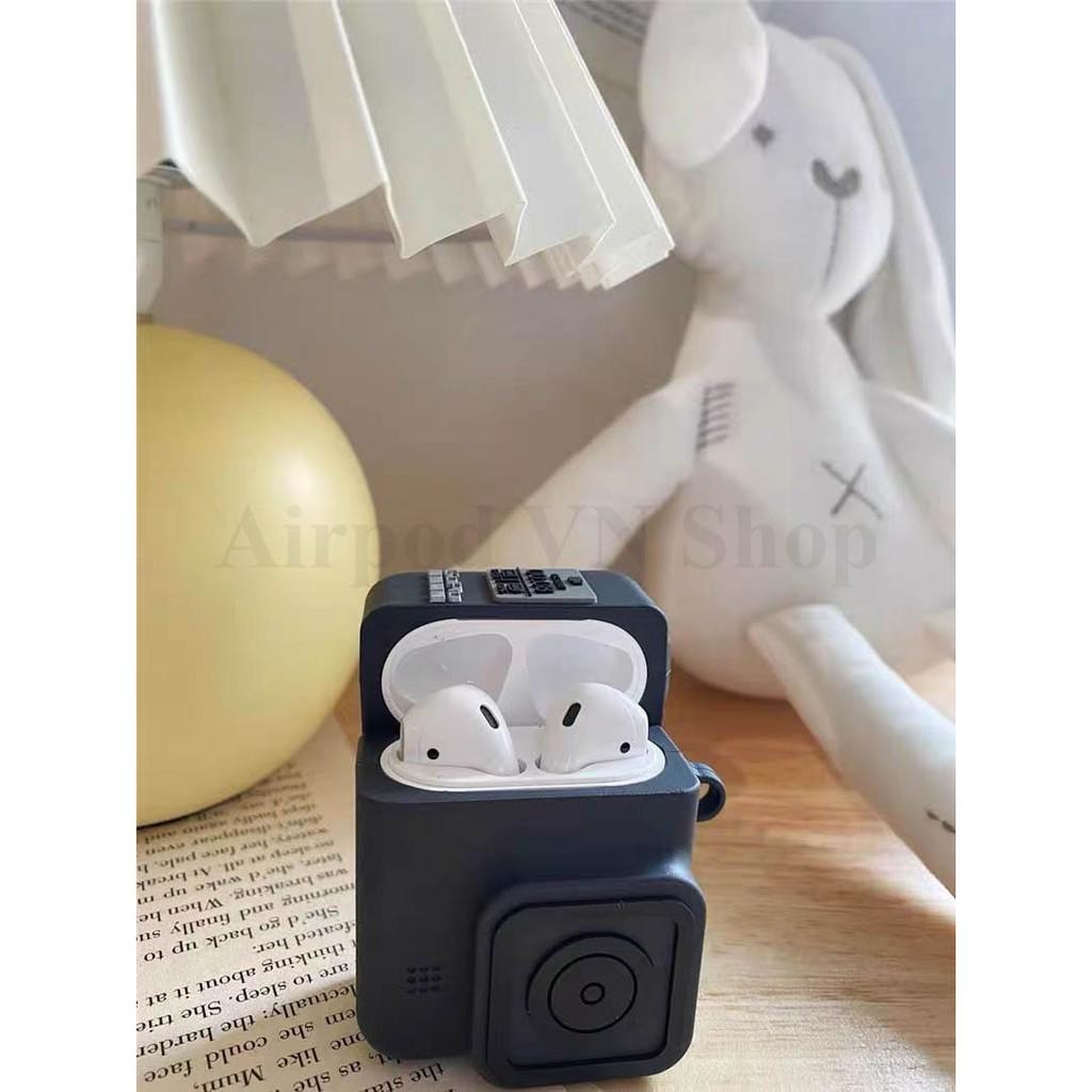 Bao Case Ốp dành cho Airpods 1,2 &amp; Airpods Pro máy quay Go Pro silicon 3d cao cấp