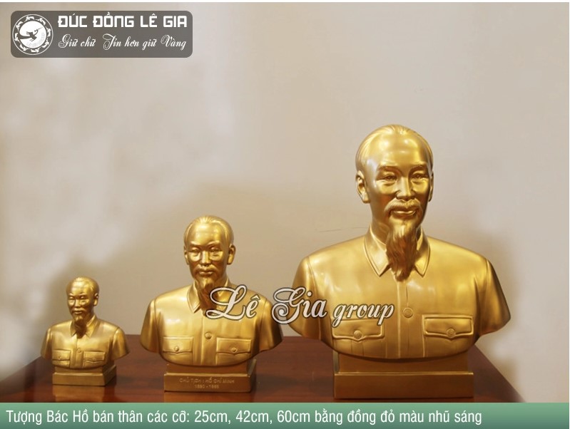 Tượng Bác Hồ cao 60cm bằng đồng đỏ