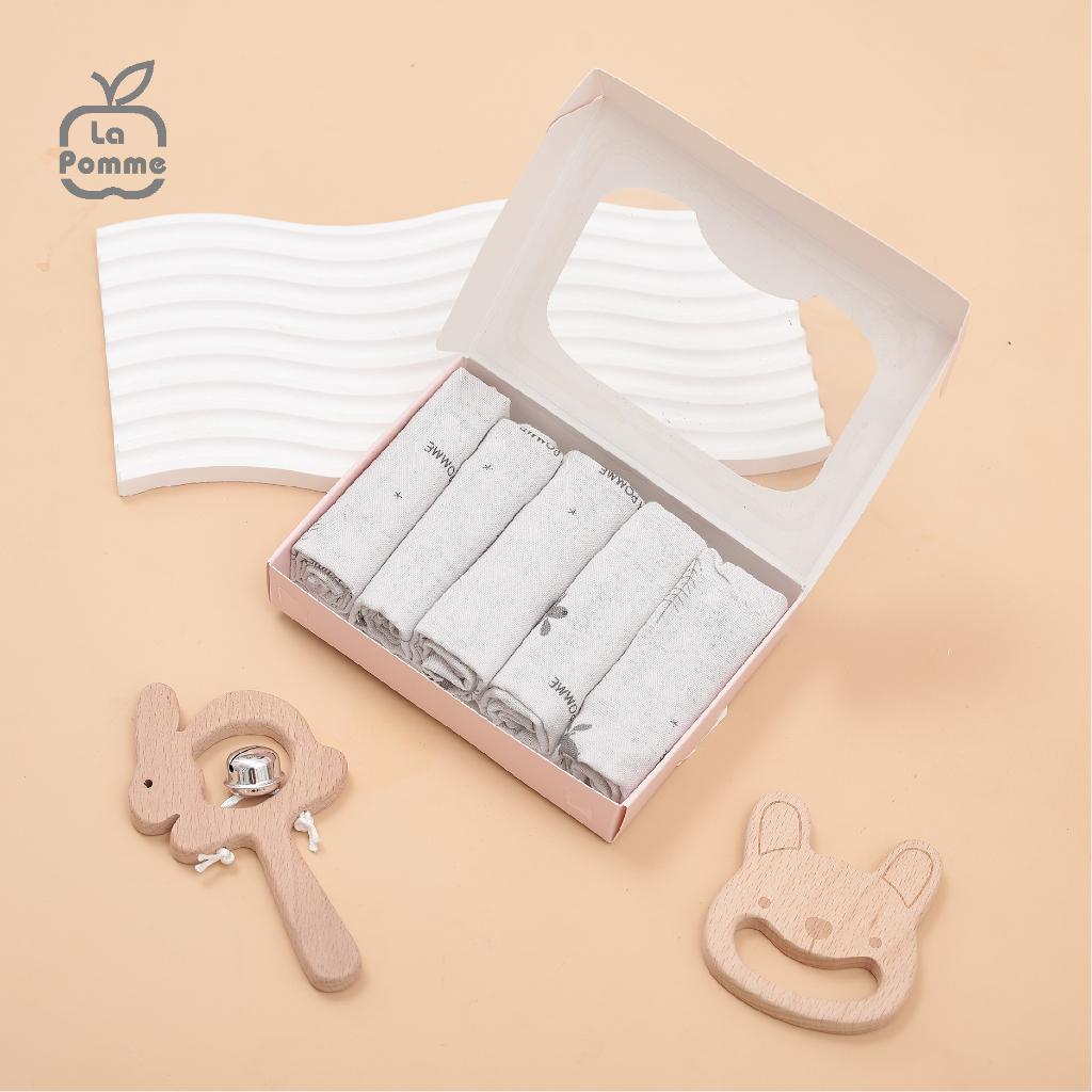 K001 Set 5 khăn sữa sợi tre lụa La Pomme - 30x30cm Hươu