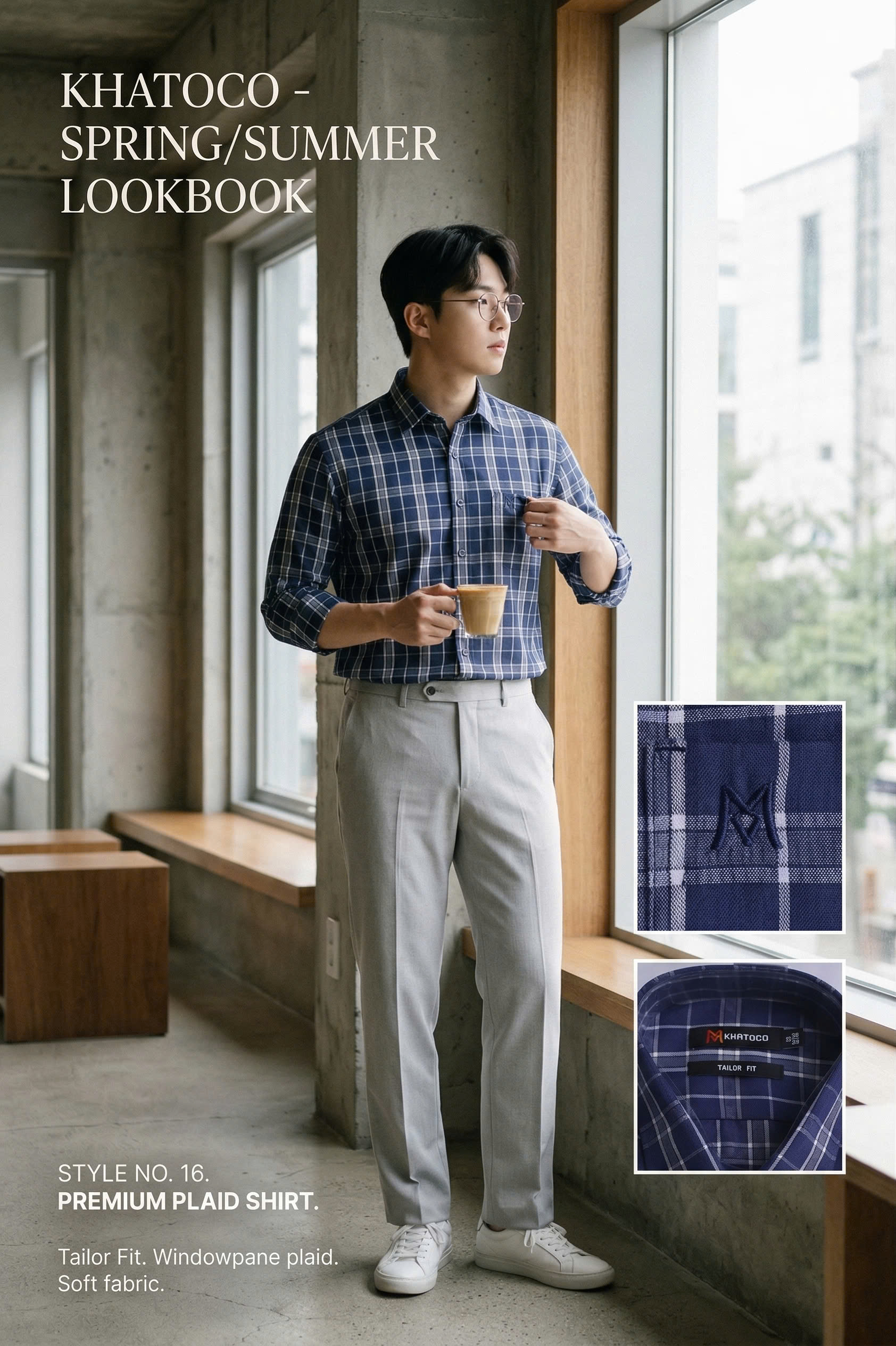 Áo sơ mi tay dài Khatoco Sale 20% 375K(Giá tem 468K) (S-2XL)