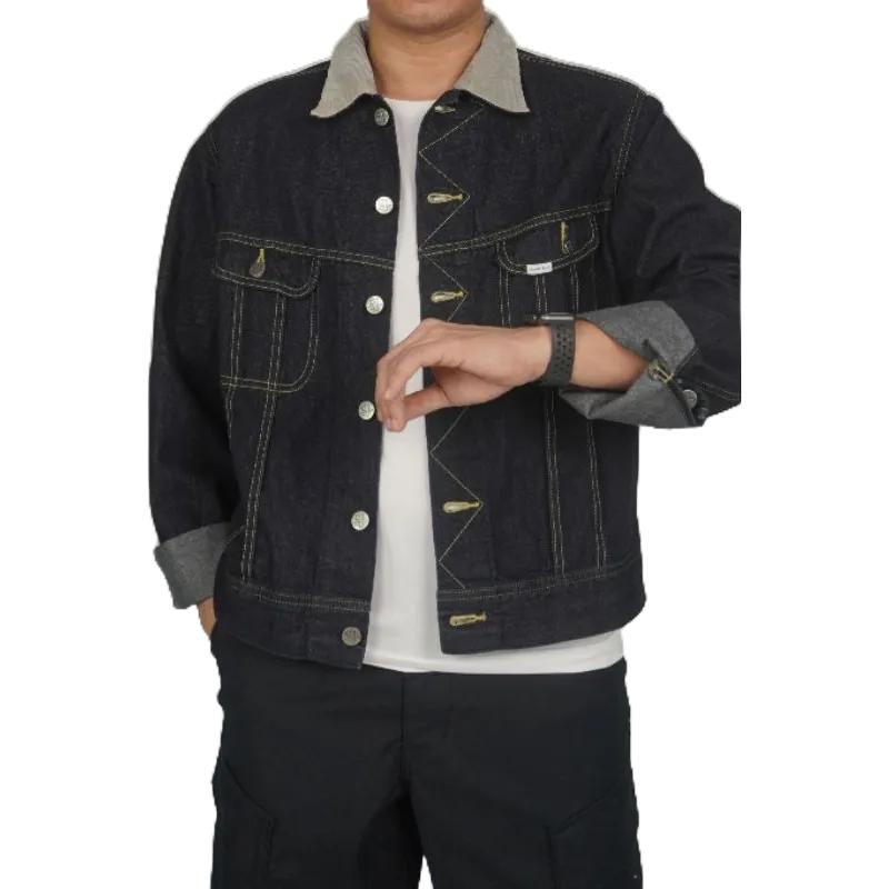 ÁO JACKET PHỐI CỔ JK1 - Áo khoác jean nam siêu đẹp, chất vài denmi cao cấp, thương hiệu Samma Jeans - Xanh nhạt