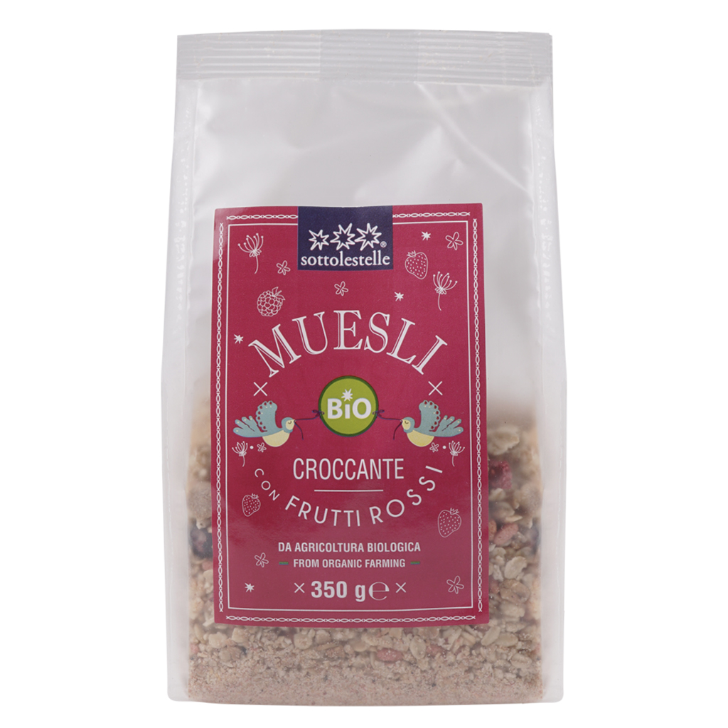 Ngũ cốc giòn Muesli mix Berry hữu cơ Sottolestelle 350g