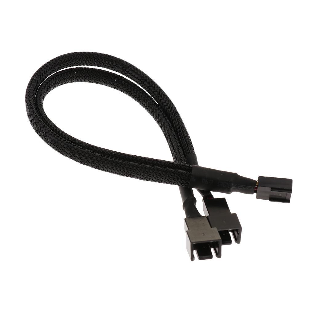 Computer Case CPU 4 PIN Fan PWM Extension Power Cables 2 Way Splitter 250mm