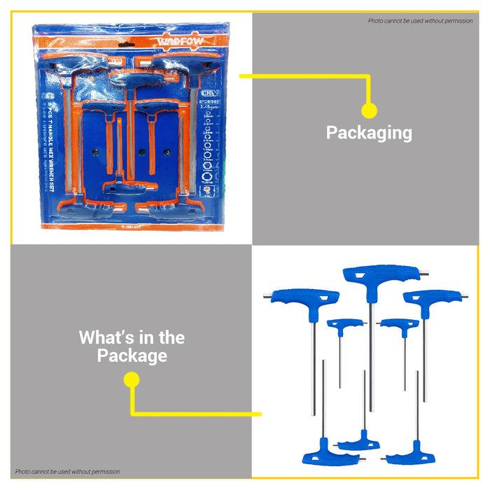 BỘ 8 CỜ LÊ LỤC GIÁC ĐẦU BI TAY CẦM CHỮ T WHK3481 WADFOW - HÀNG CHÍNH HÃNG