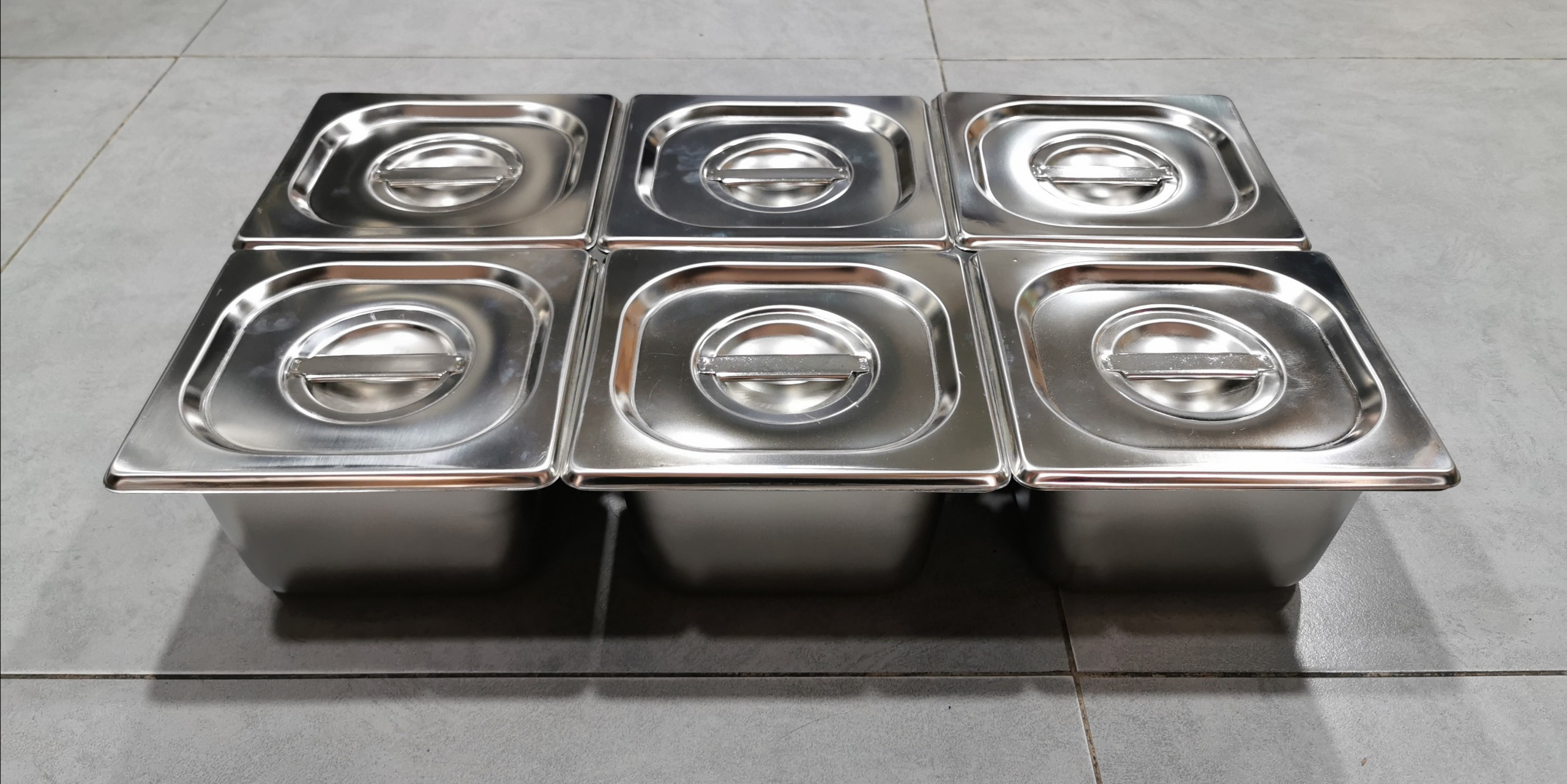 combo 6 khay inox 17 x 18 x 10 cao