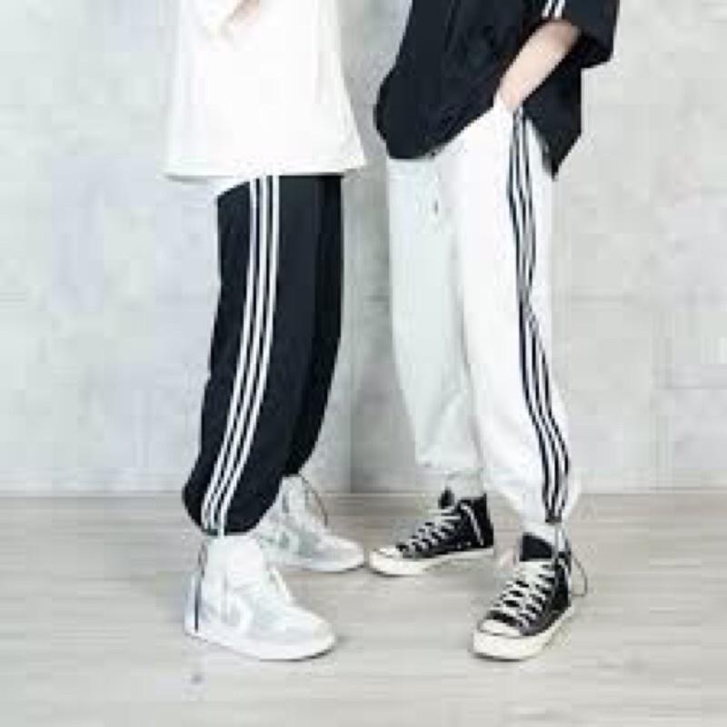 Quần jogger nam nữ 3 sọc,dây rút, thể thao đủ size fom rộng unisex