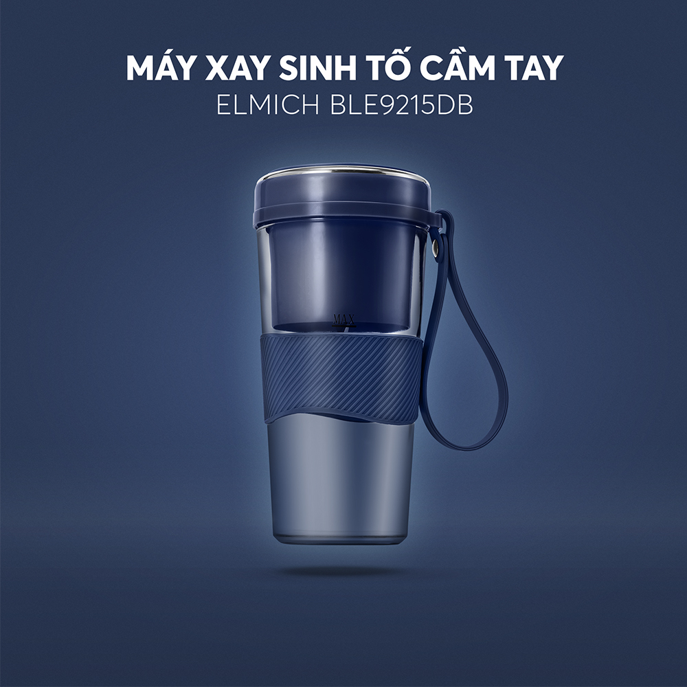 Máy Xay Sinh Tố Cầm Tay Elmich BLE9215 400ml, Hàng Chính Hãng,Lưỡi Dao 10 Cánh,Xay Nhanh 40s-JoyMall