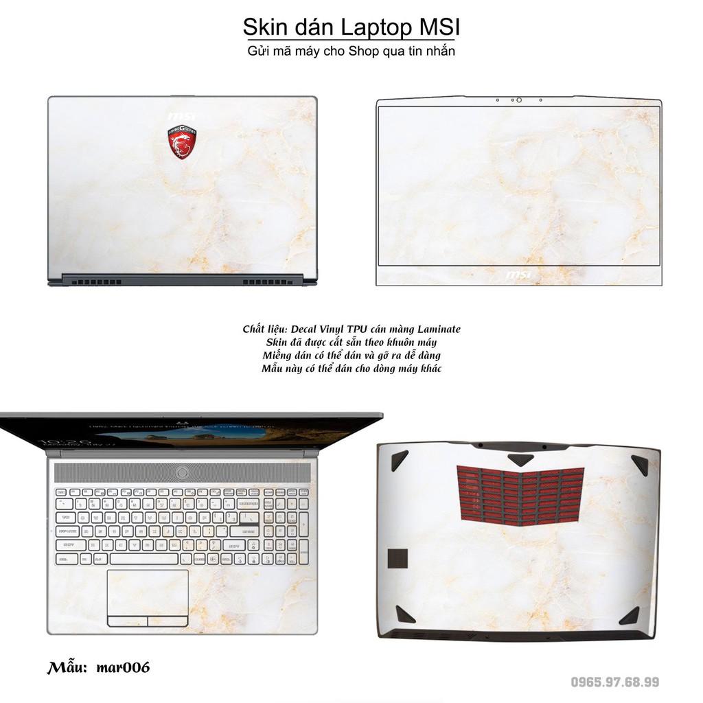 Skin dán Laptop dành cho MSI in hình vân Marble