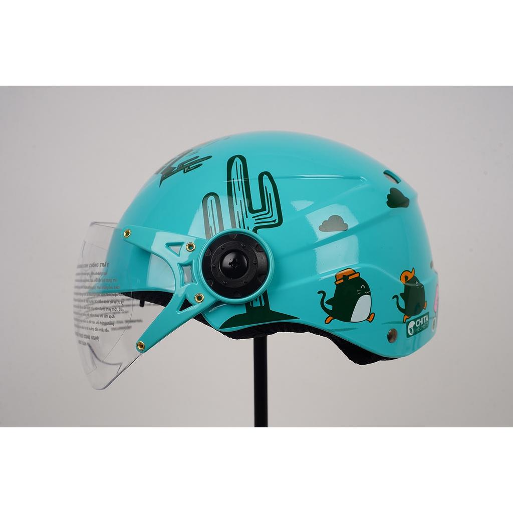Mũ Bảo Hiểm Trẻ Em CHITA HELMETS CT25 Tem Mèo Du lịch