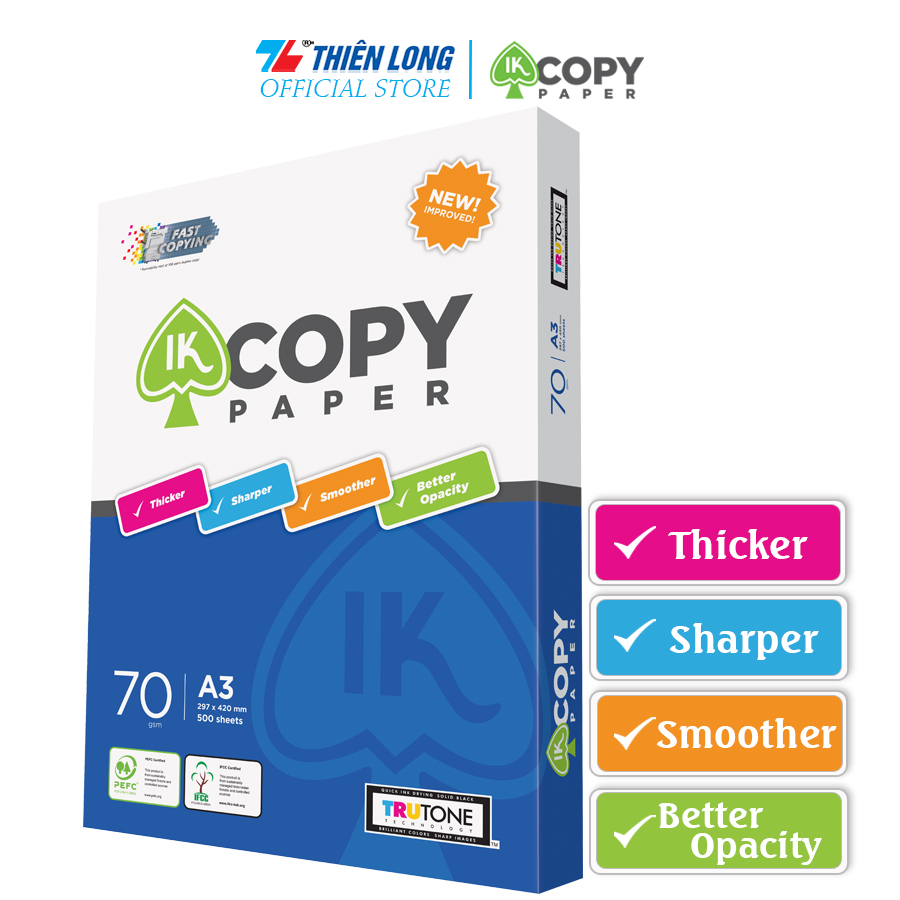 Ream giấy A3 70 gsm IK Copy