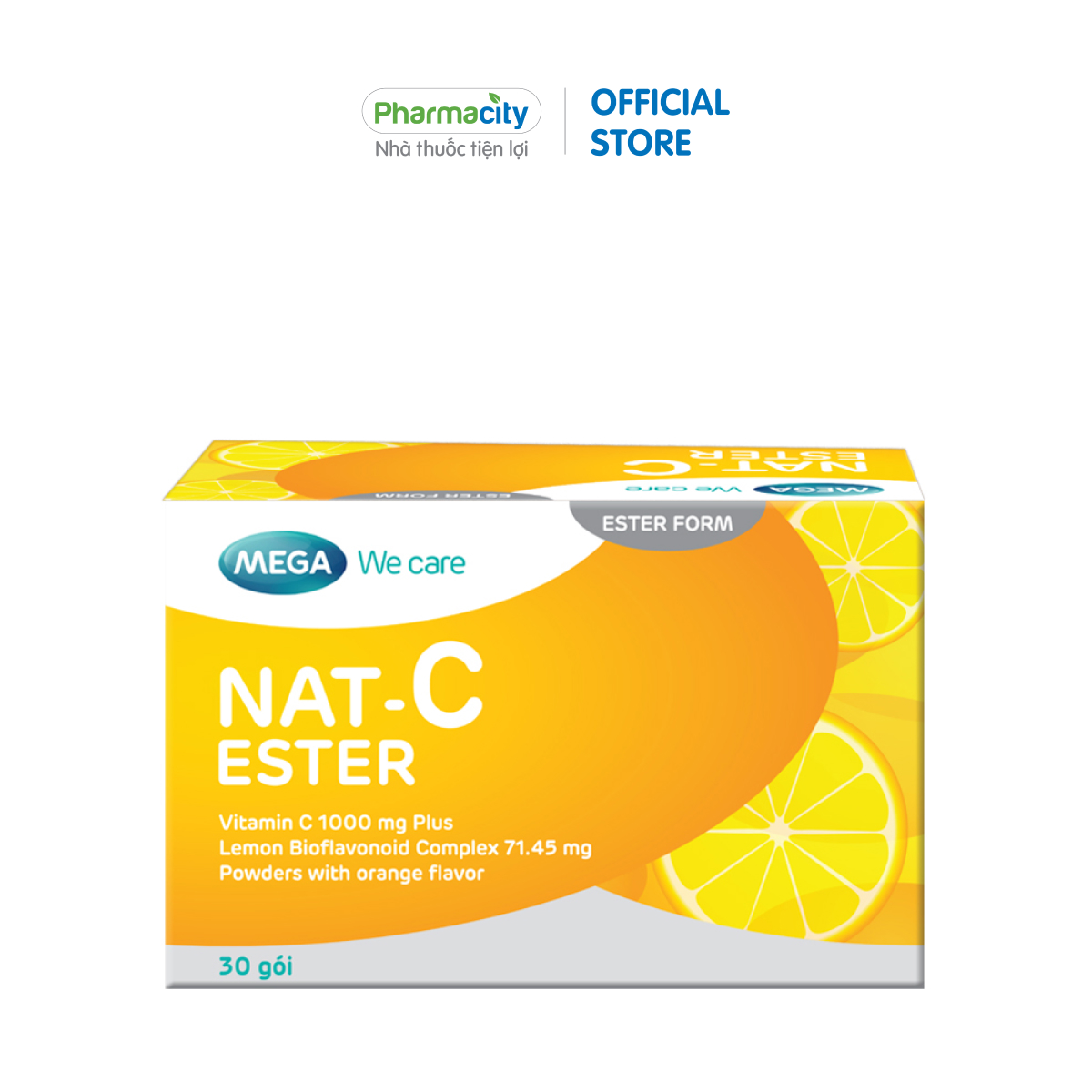 Vitamin C dạng bột pha Nat C Ester 1000mg tăng cường sức đề kháng, chống oxy hóa, êm dịu cho dạ dày