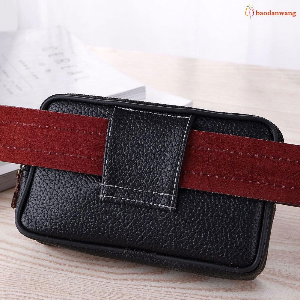 Túi Da Pu Đeo Hông Đựng Điện Thoại Đa Năng Cho Nam