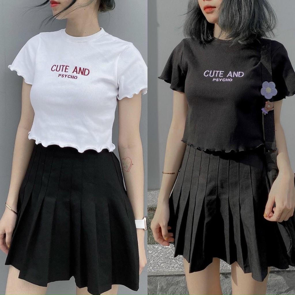 Áo Croptop Cute And Psycho cực xinh - formDưới 52kg