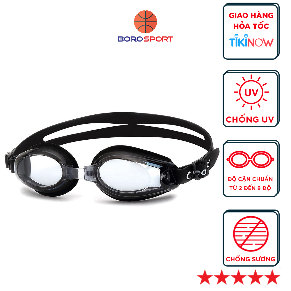 Kính Bơi Cận Từ 2 Đến 8 Độ Kính Bơi Người Cận  Dây Đeo Êm Ái Đệm Mũi Dẻo Dai Chống UV Cleacco SG8100 Boro Sport