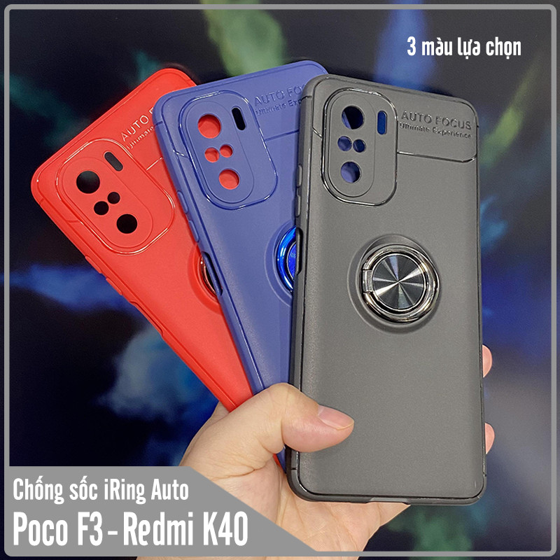 Ốp lưng cho Xiaomi Poco F3 - Redmi K40 chống sốc iRing Auto Focus - Hàng nhập khẩu
