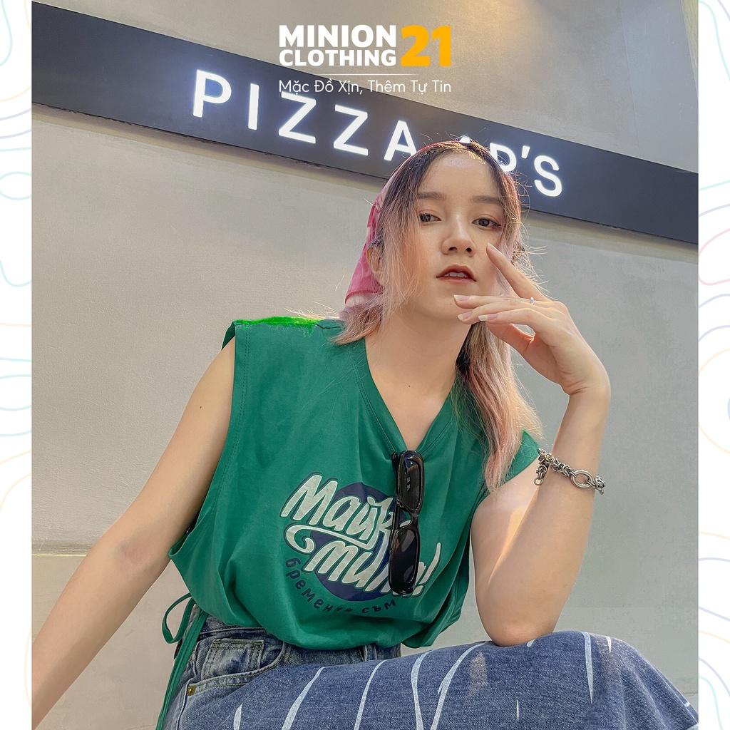 Áo croptop ba lỗ MINION CLOTHING tee dáng ngắn không tay phông Ulzzang Streetwear pull Hàn Quốc vải mềm mịn A3032