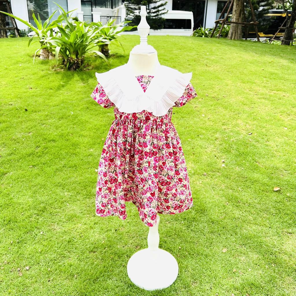 Váy bé gái, đầm bé gái hoa nhí chất thô mềm mại sang chảnh cho bé gái tại Mom's Choice