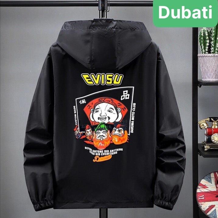 ÁO KHOÁC DÙ NHẸ BOMBER NAM NỮ EVISU ĐA NĂNG 2 LỚP CHỐNG NẮNG 2 TÚI CÓ DÂY KÉO CAO CẤP - DUBATI FASHION