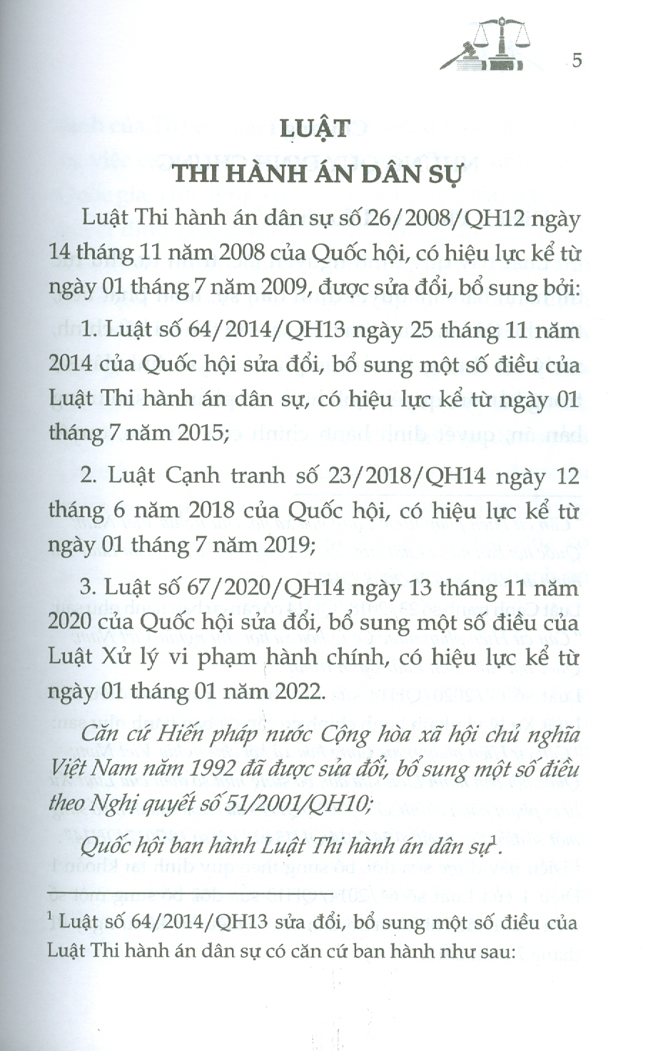 Luật Thi Hành Án Dân Sự (Sửa đổi, bổ sung năm 2014, 2018, 2020, 2022)