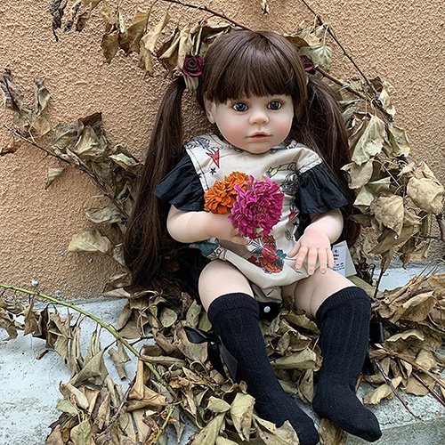 Búp Bê Bé Gái Tái Sinh Thân Gòn 60cm -Silicon Reborn Vinyl Doll 24 inch