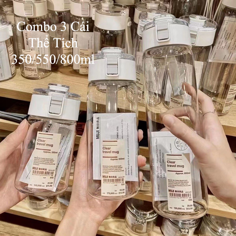 Bình Nước Combo 3 Cái Thể Tích 350/550/800ml