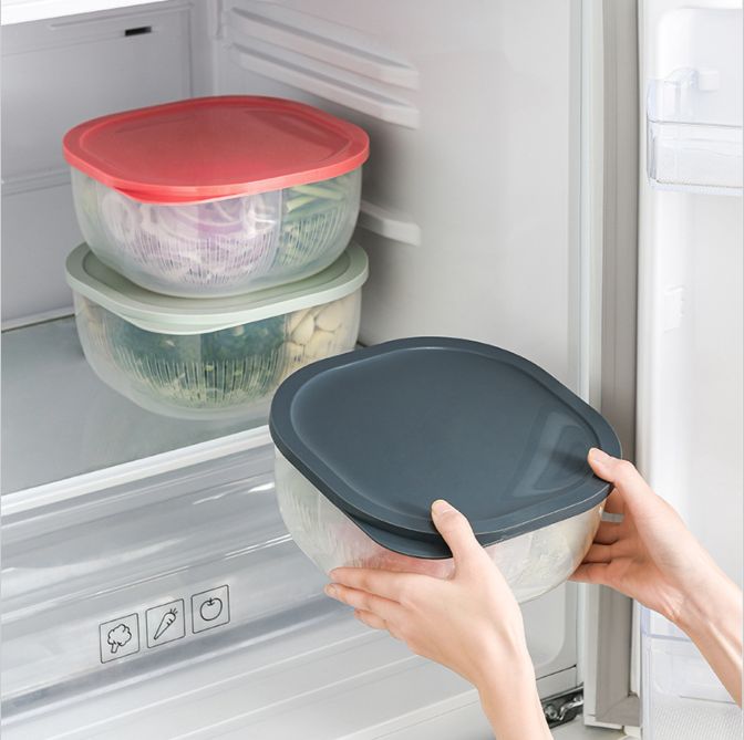 Hộp hành tỏi 4 ngăn để tủ lạnh