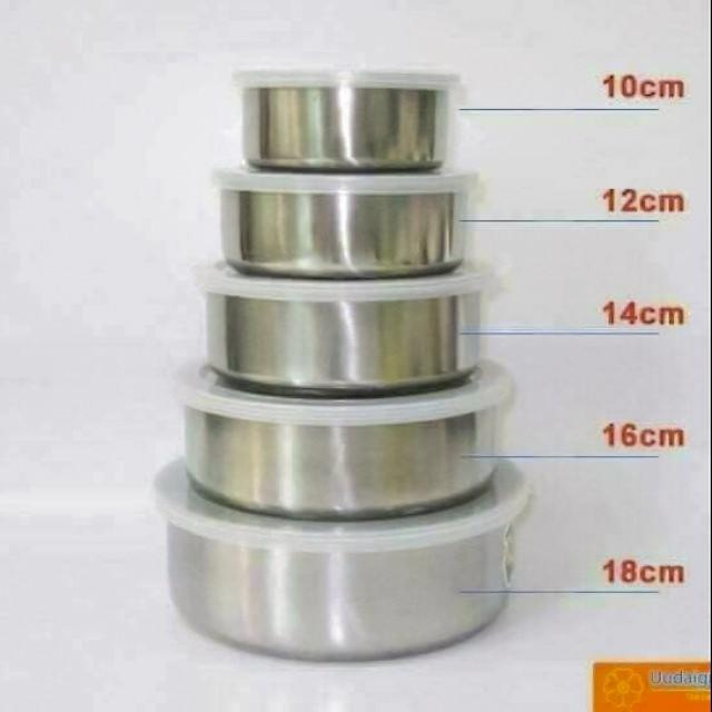 Bộ Thố Inox Cao Cấp 5 Cái Đủ Kích Thước 10 12 14 16 18cm