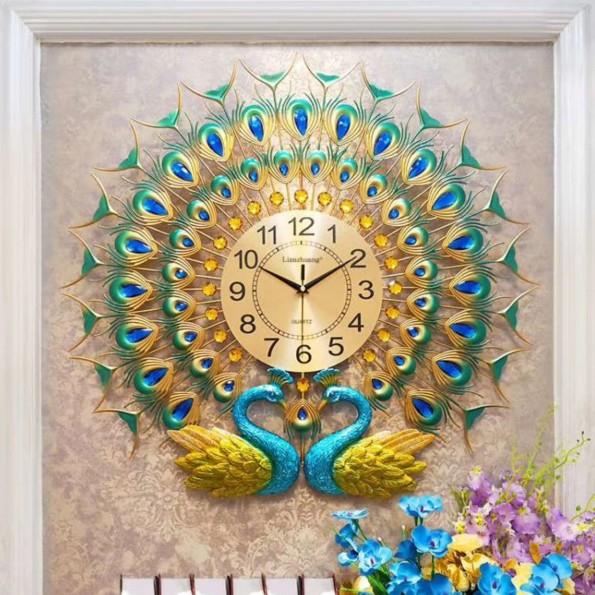 Đồng Hồ Treo Tường Chim Công Đôi Hạnh Phúc
