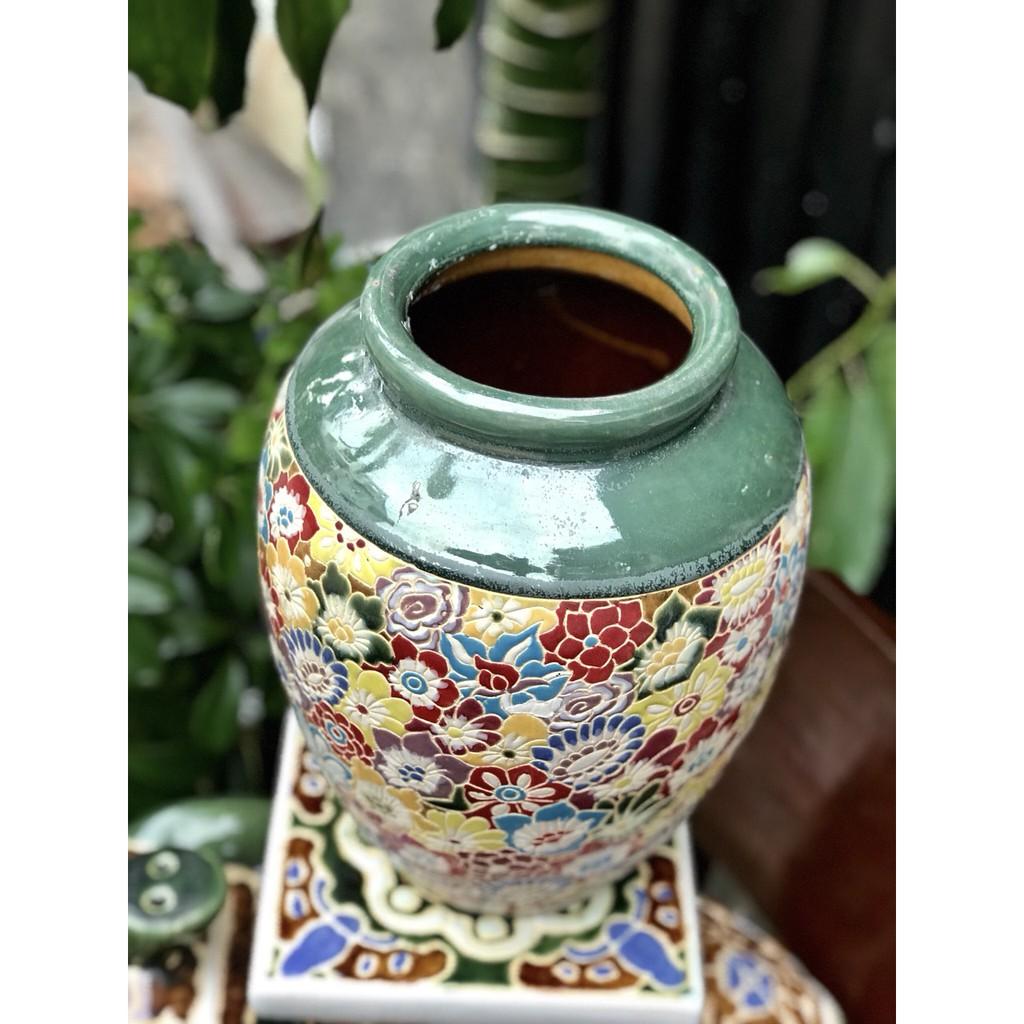 BÌNH BÁCH HOA 30CM GỐM SỨ NAM BỘ THỦ CÔNG CẮM BÔNG TRANG TRÍ DECOR