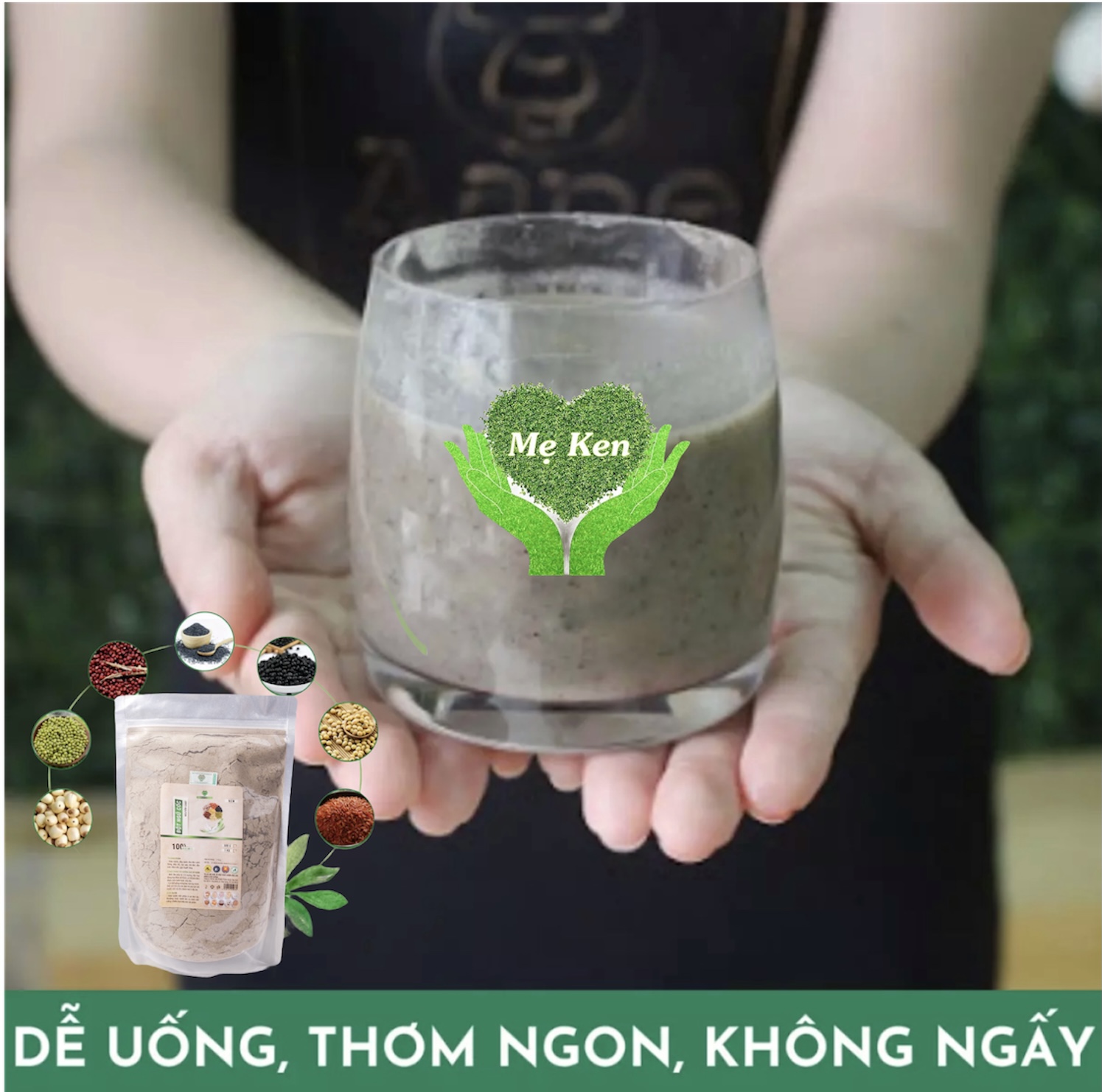 Bột ngũ cốc siêu sạch bổ dưỡng MẸ KEN 1KÝ - Tặng kèm miếng lót ly BỘT NGŨ CỐC DINH DƯỠNG, NGŨ CỐC LỢI SỮA, TĂNG CÂN, GIẢM CÂN, BỘT NGŨ CỐC ĂN DẶM CHO BÉ