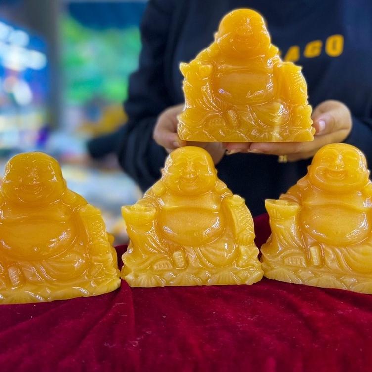 Di Lặc Hoan Hỷ Đá Ngọc Hoàng Long - ngang 12cm Trang Trí TapLo Ô Tô