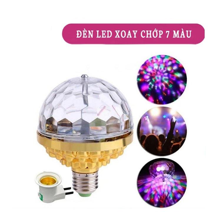 Đèn led xoay 7 màu vũ trường nháy chớp theo nhạc sân khấu hiệu ứng 360