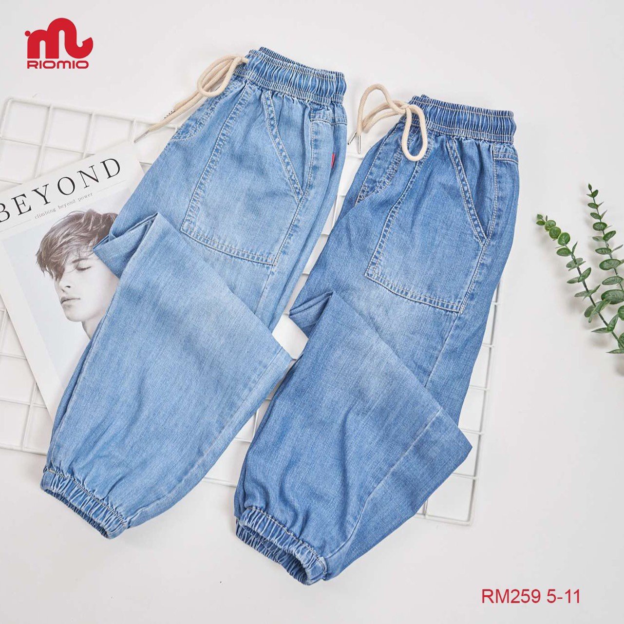 QUẦN JEANS BO GẤU CHO BÉ