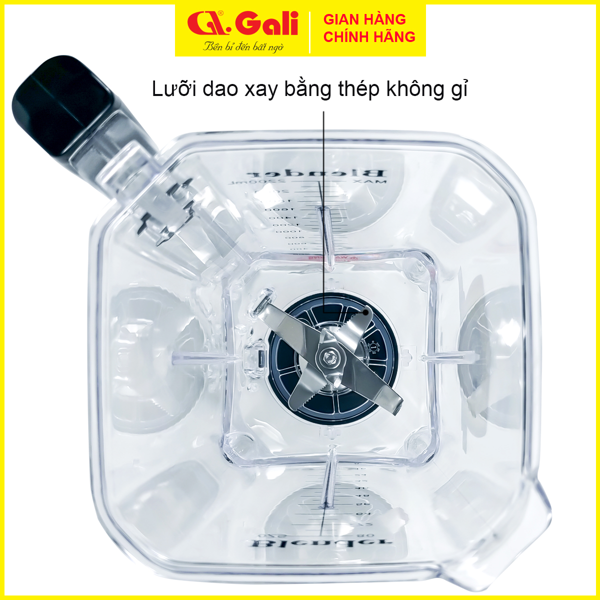 Máy xay sinh tố công nghiệp công suất lớn 2200w, cối xay 2.2 lít, motor 100% dây đồng, xay các loại rau củ quả, thực phẩm, các loại sữa hạt, dùng cho các điểm kinh doanh, nhà hàng, trường học, khách sạn, bảo hành 12 tháng, hàng chính hãng Gali