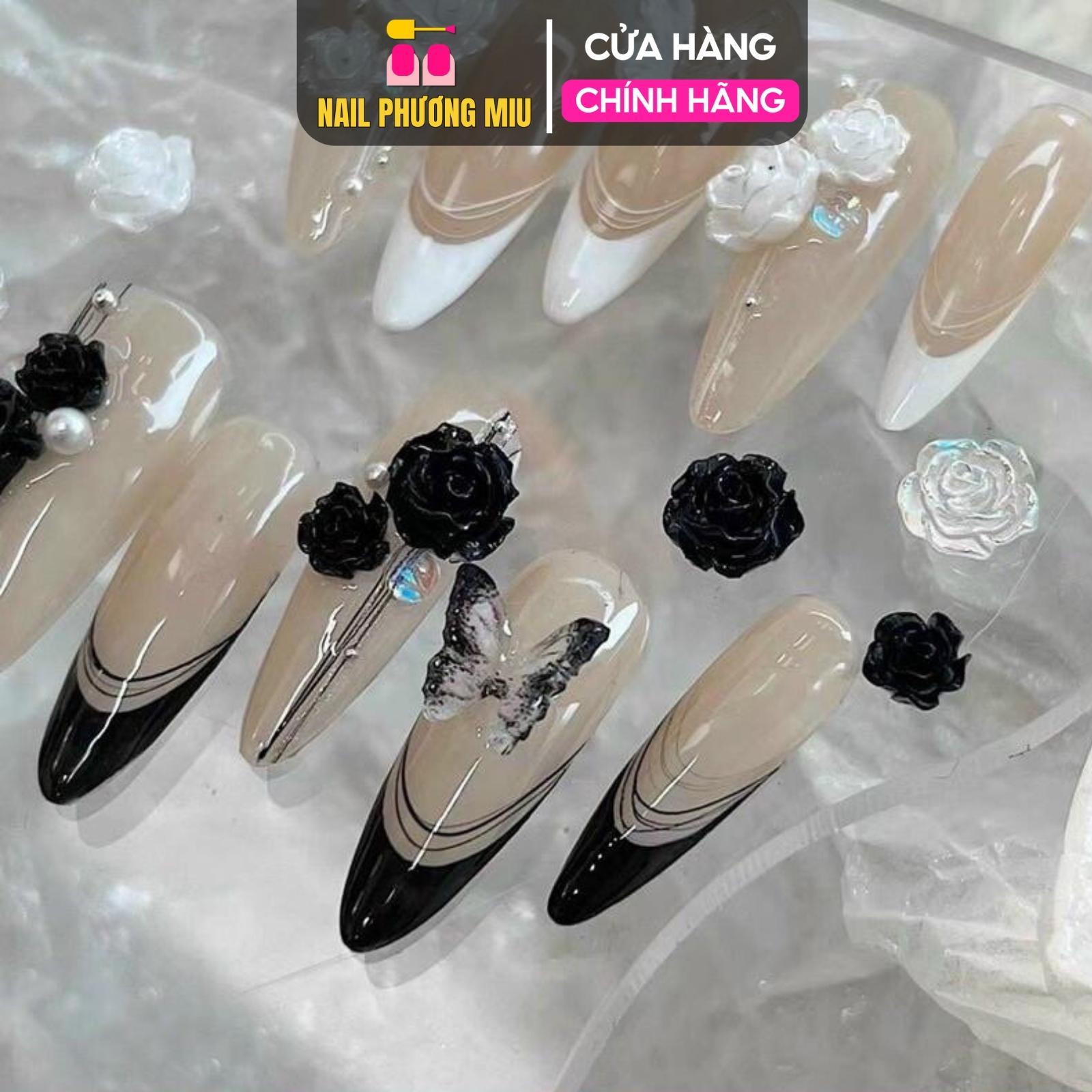 Sét Charm Hoa Hồng Làm Nail, 3D Cánh Bướm Huyền Bí Bằng Hợp Kim Cao Cấp, 5 Mẫu Độc Đáo Quyến Rũ Cho Nàng Thêm Xinh Nữ
