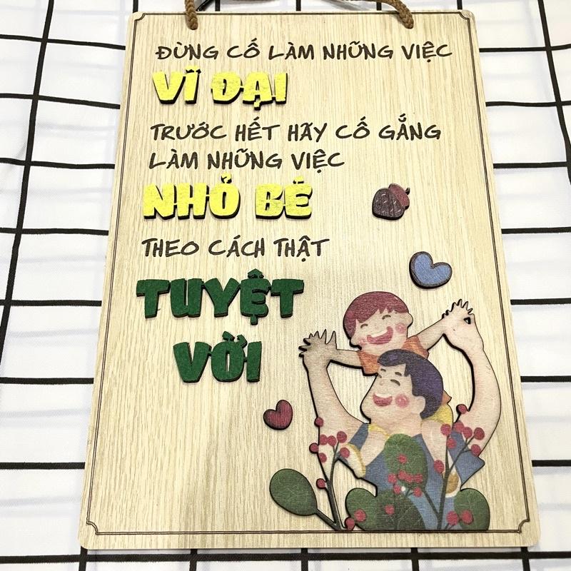 Tranh gỗ in nổi màu sắc nổi bật cổ động trẻ em dám thực hiện ước mơ