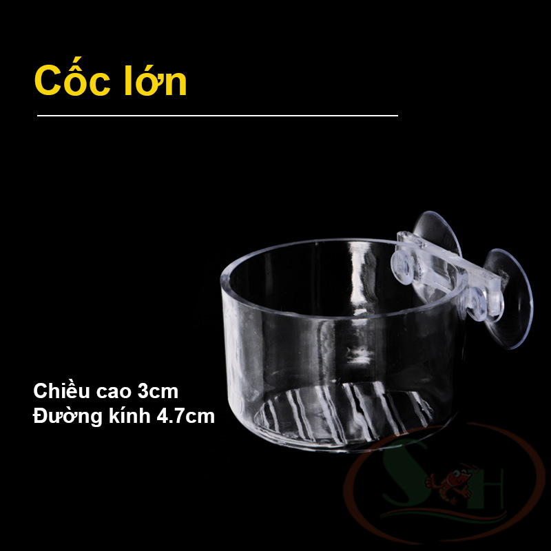 Cốc mica đựng trùng cho cá ăn sâu, trùng huyết, trùn chỉ chén cho ăn bể cá tép