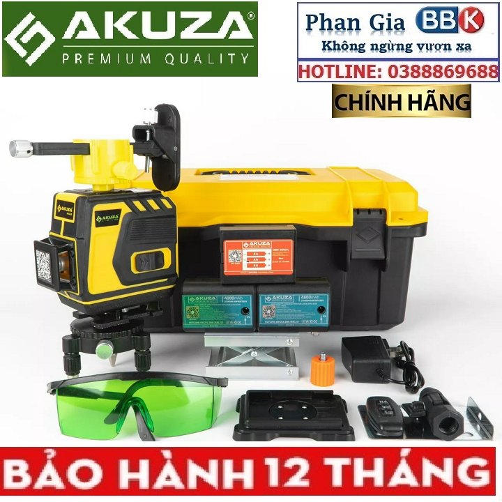 Máy Cân Bằng Laze Xanh 12 Tia Siêu Sáng AKUZA AK GLB 3D